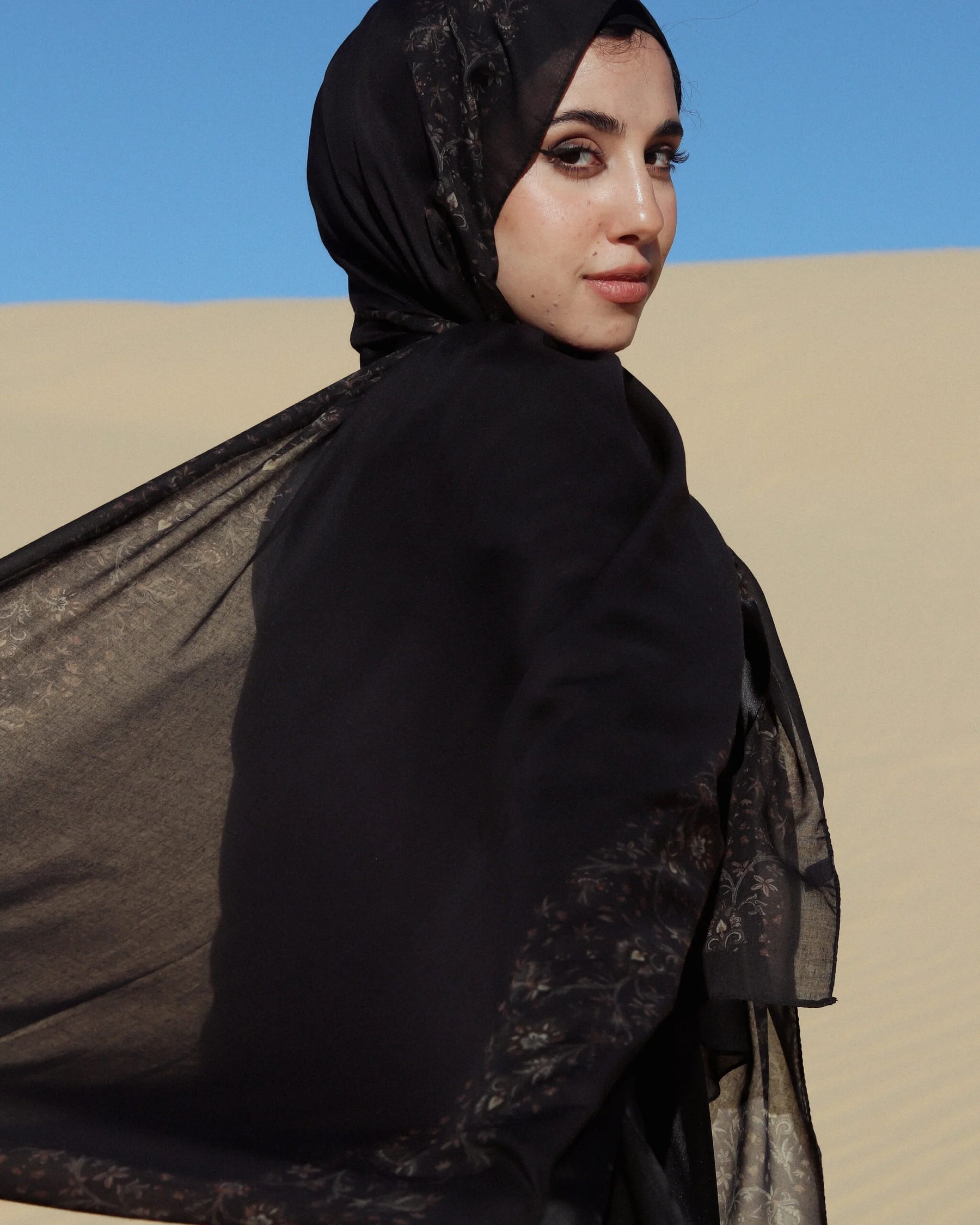 MY013 hijab-Dark Gold Flowers hijab/tudung sacrf