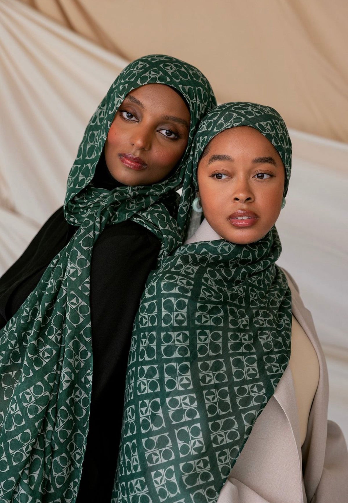 mybd04-4 Hijab - Green Grid hijab hijab/tudung printed hijab printed scarf - MinYang Fashion Apparel Accessory Manufacturer