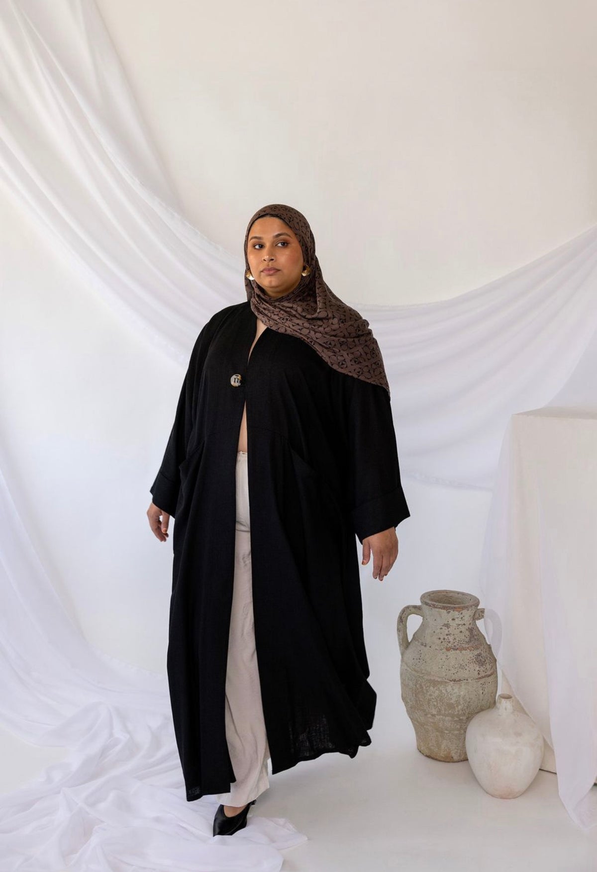 mybd04-6 Hijab-Premium Brown hijab/tudung printed poly&cotton hijab - MinYang Fashion Apparel Accessory Manufacturer