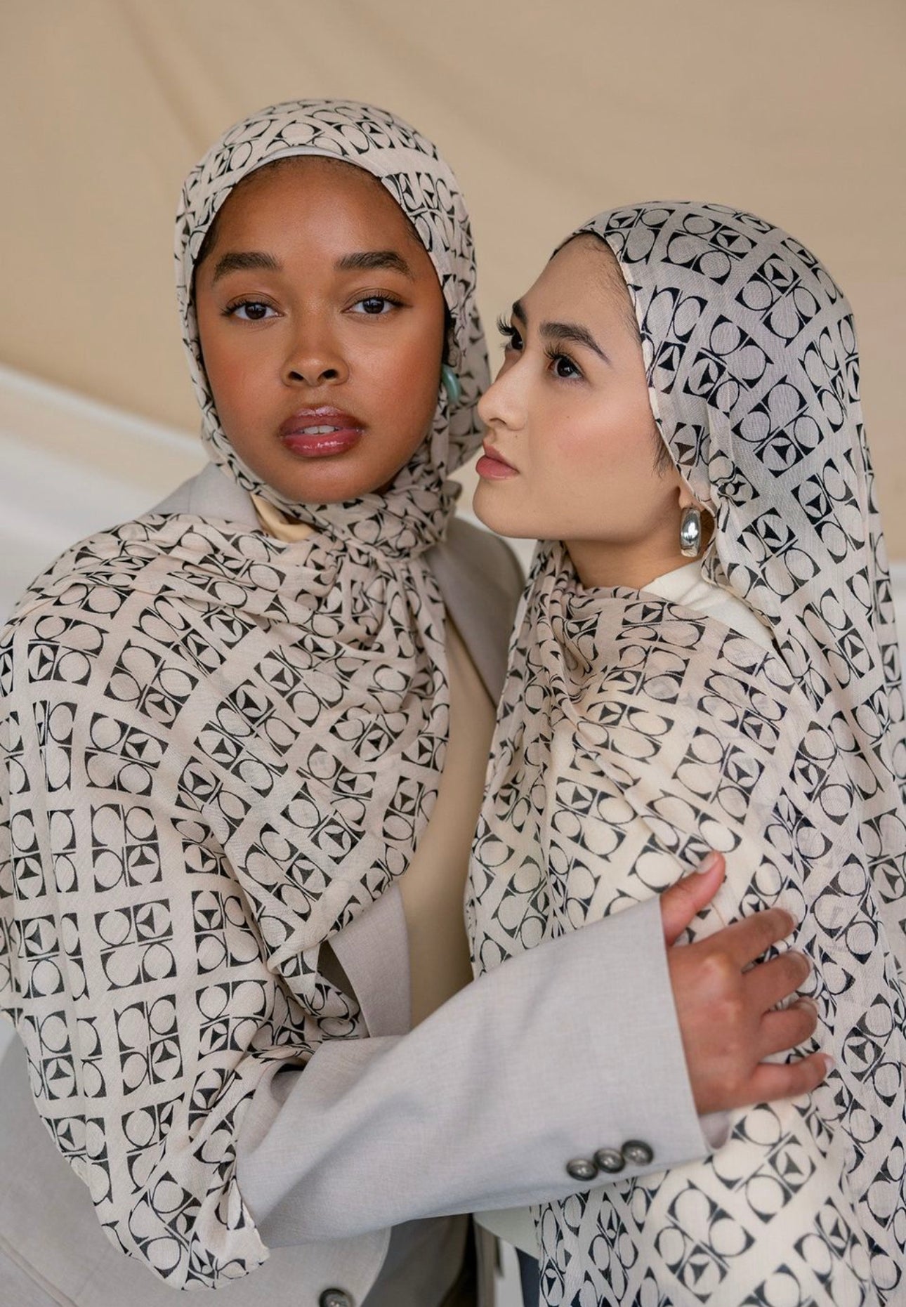 mybd04-5 Modal Hijab -Black and white grid room hijab hijab/tudung printed hijab printed scarf