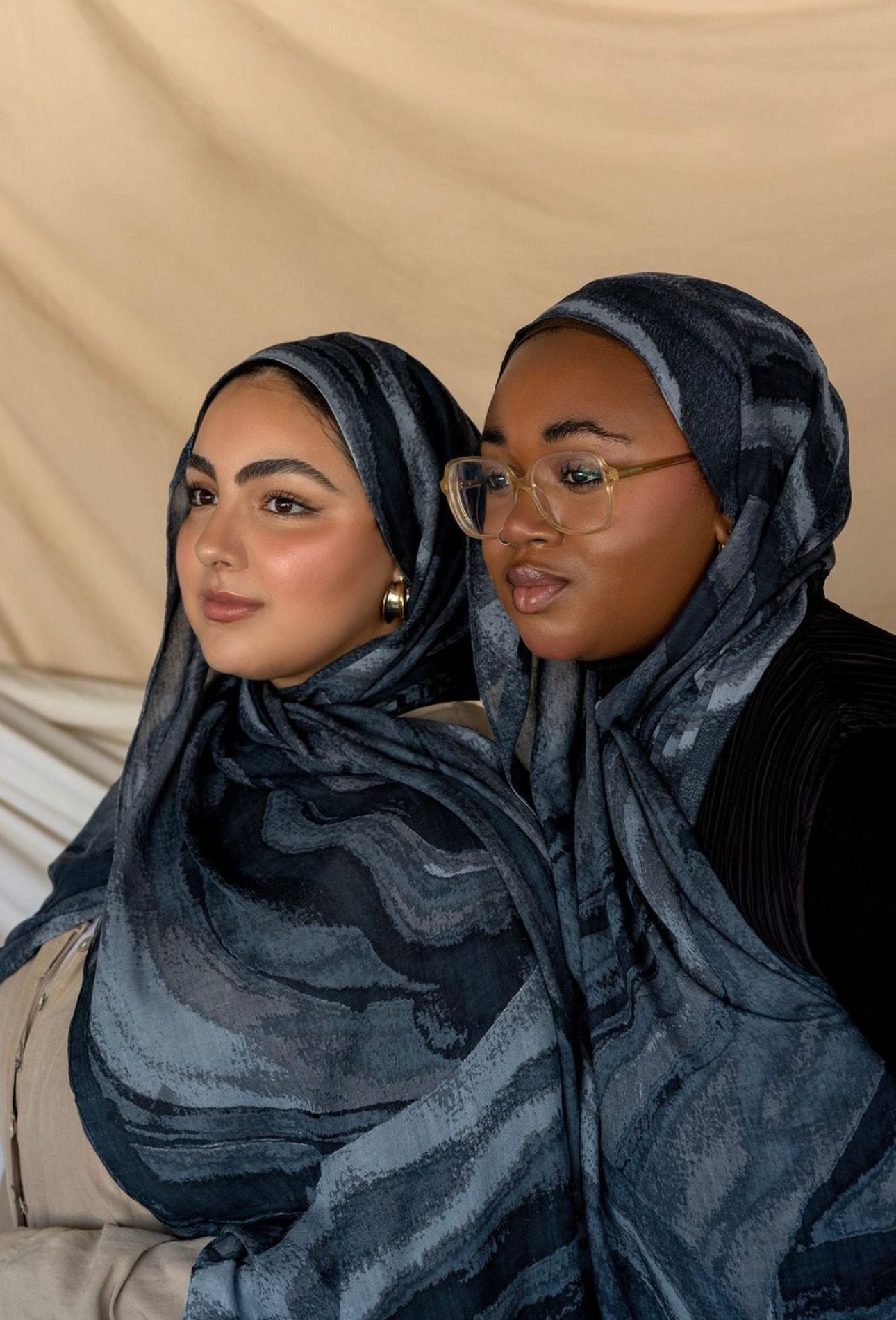 MY030 Hijab - tudung sedimen terracotta sediment navy printed scarf hijab/tudung printed hijab printed sacrf