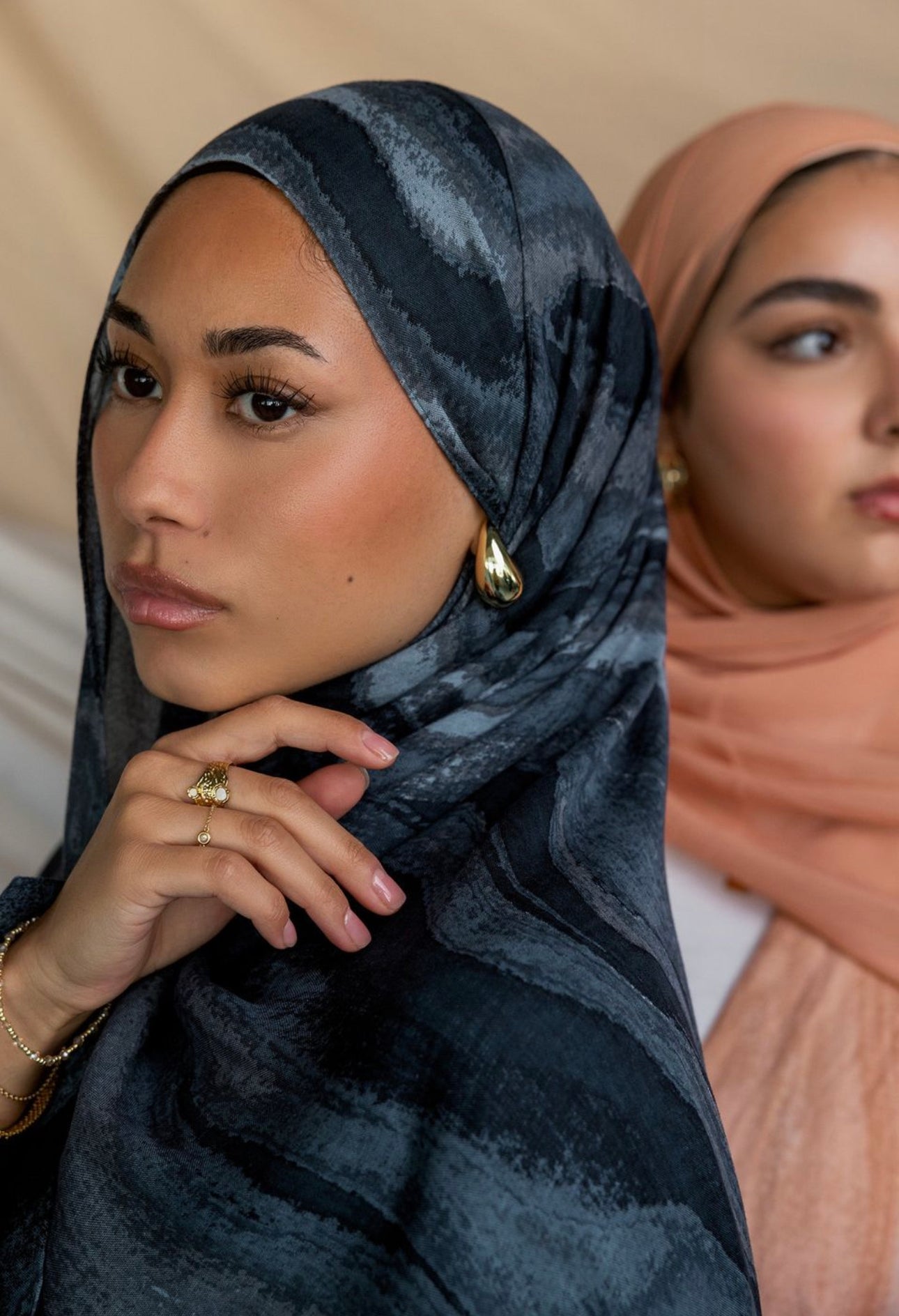 MY030 Hijab - tudung sedimen terracotta sediment navy printed scarf hijab/tudung printed hijab printed sacrf