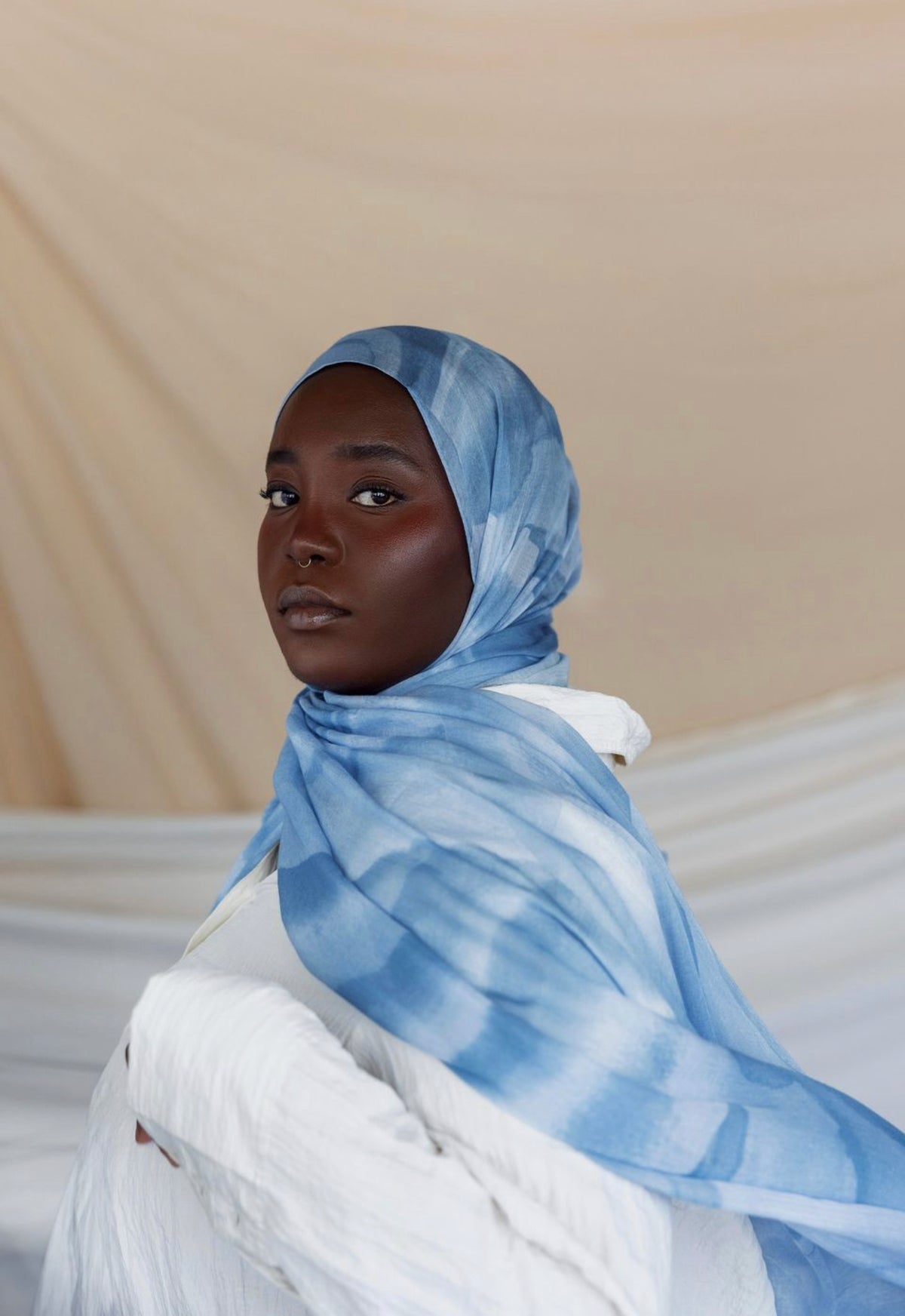 MY046 Hijab -ocean sediment printed hijab/tudung - MinYang Fashion Apparel Accessory Manufacturer