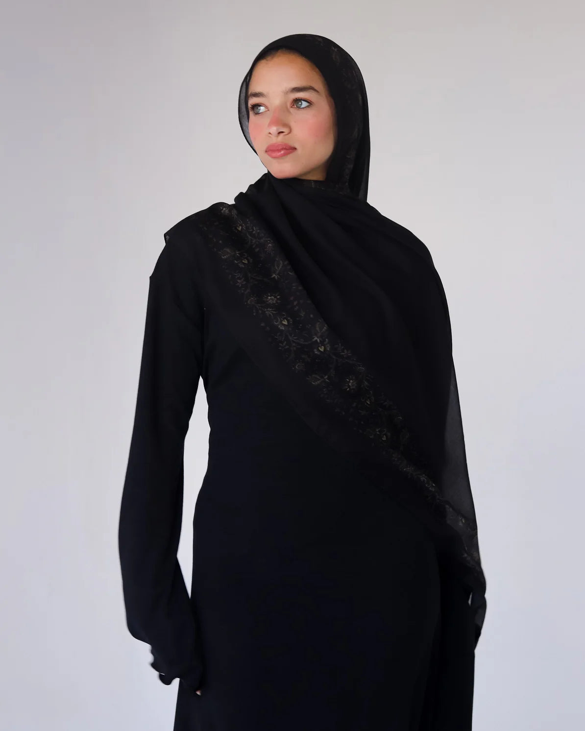 MY013 hijab-Dark Gold Flowers hijab/tudung sacrf