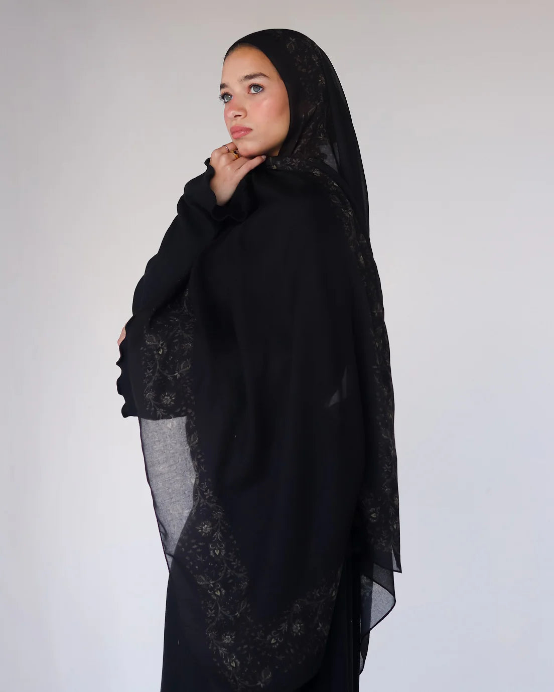 MY013 hijab-Dark Gold Flowers hijab/tudung sacrf