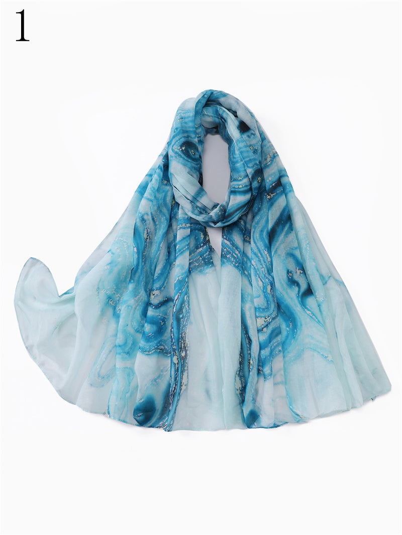 MYP031 Starry sky quicksand printed scarf thin floral floral - MinYang Fashion Apparel Accessory Manufacturer