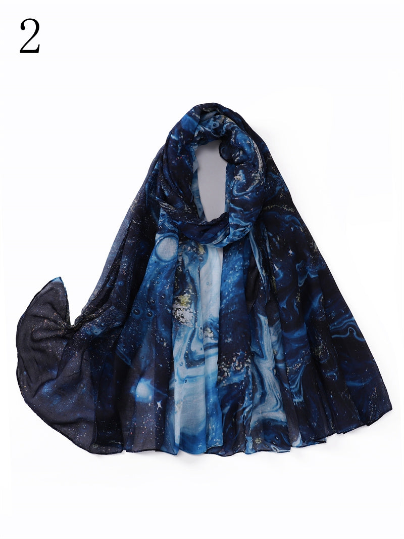 MYP031 Starry sky quicksand printed scarf thin floral floral - MinYang Fashion Apparel Accessory Manufacturer