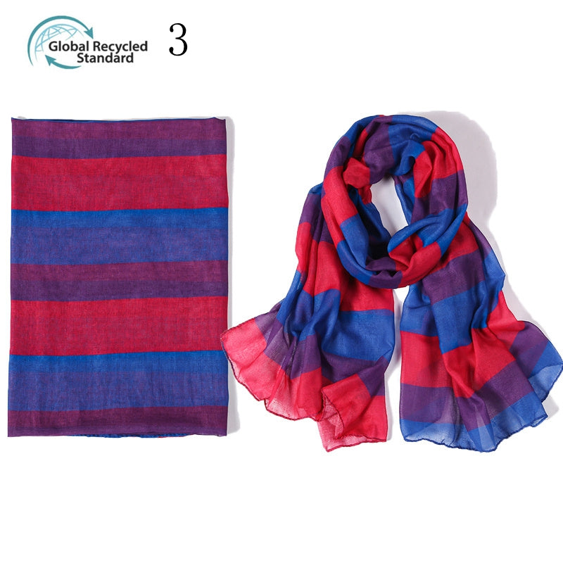 MYP038 Striped fashion printed scarf