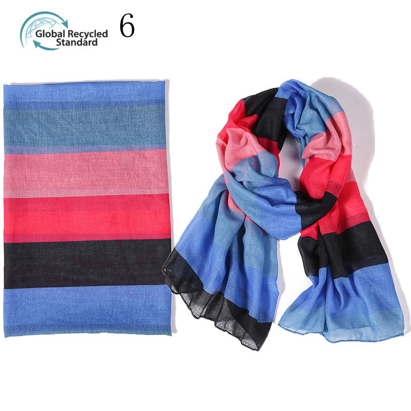 MYP038 Striped fashion printed scarf