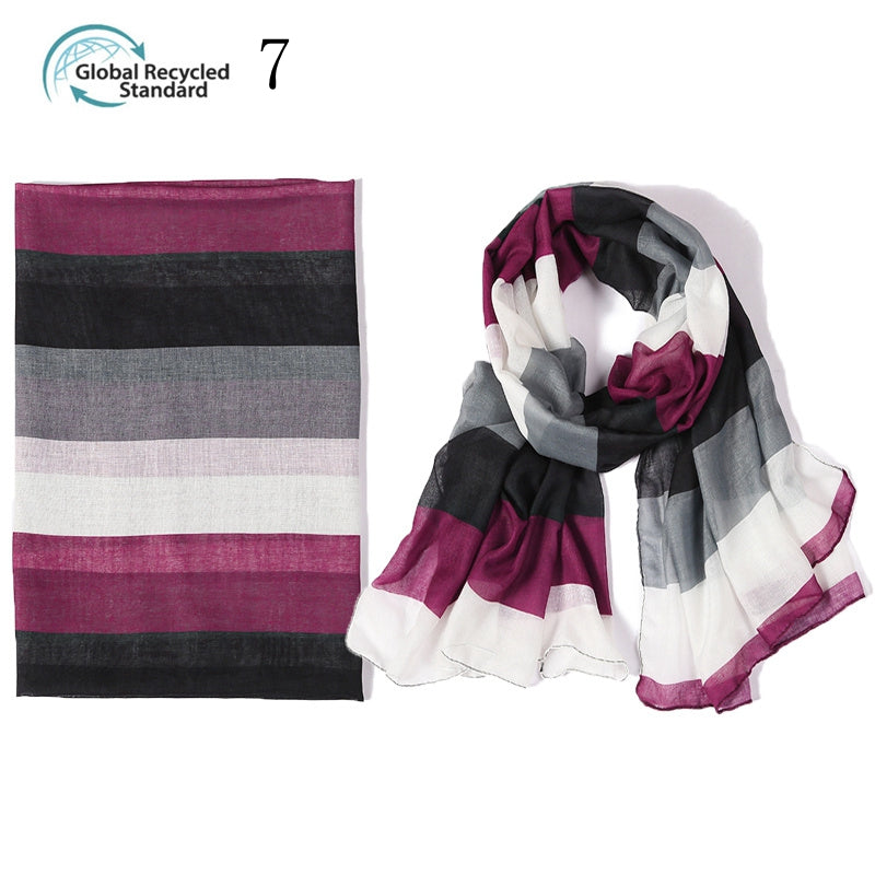MYP038 Striped fashion printed scarf