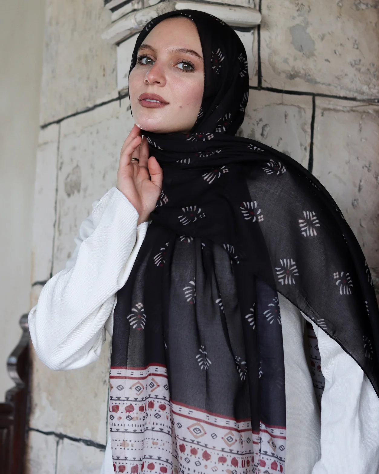 MY016 printed hijab Hikmah polyester hijab/tudung sacrf