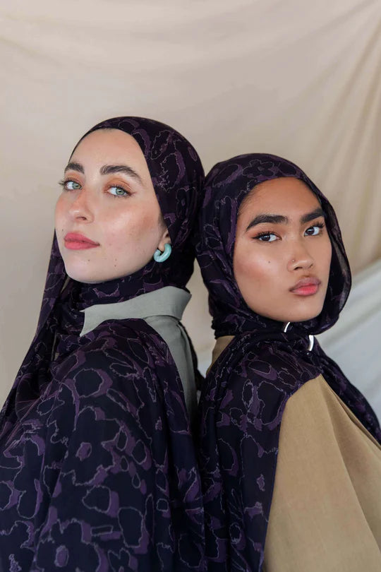 MY067 Blue and purple fantasy printed hijab/tudung scarf - MinYang Fashion Apparel Accessory Manufacturer