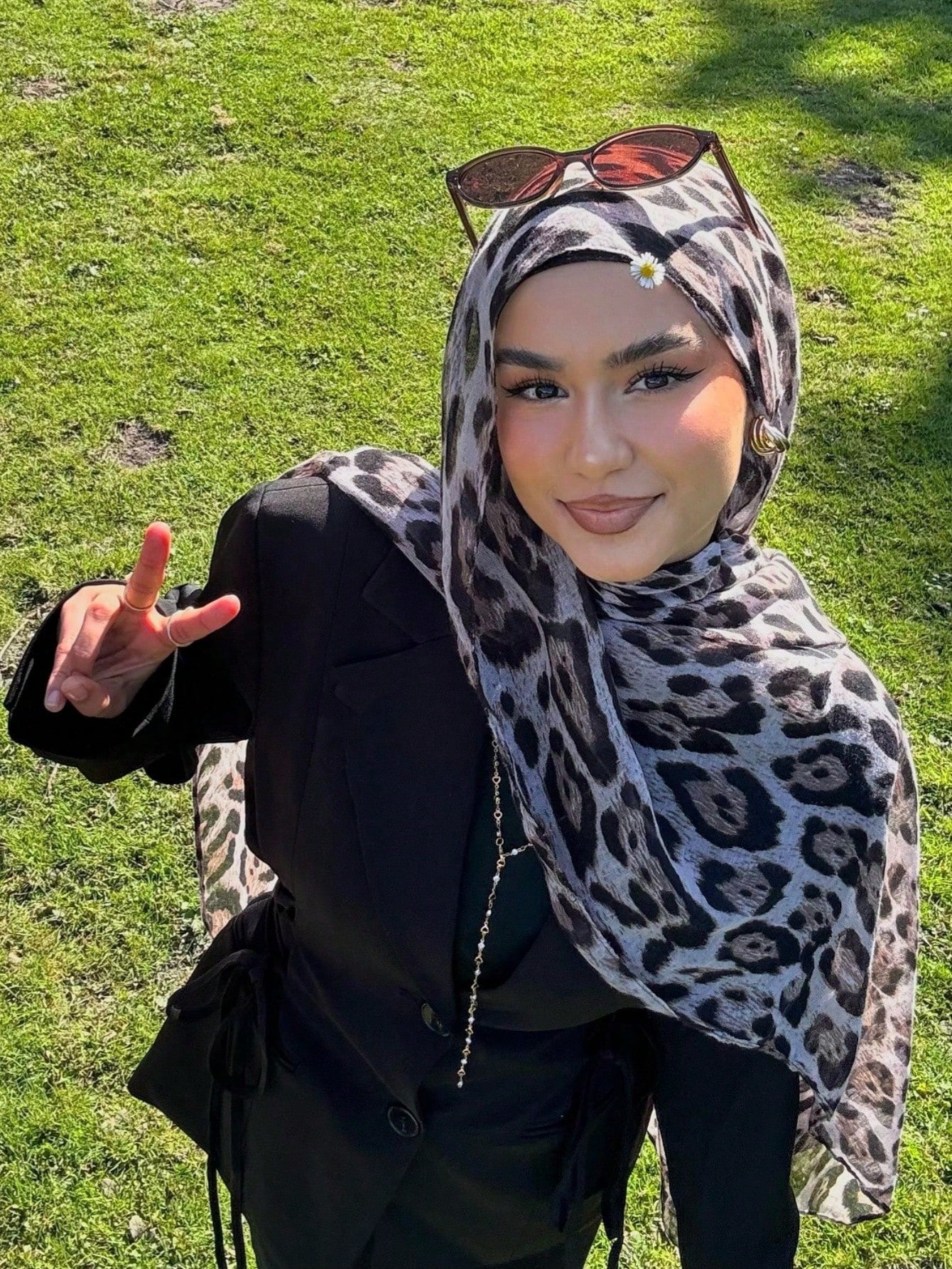 MY009 Polyester lightweight breathable leopard print hijab