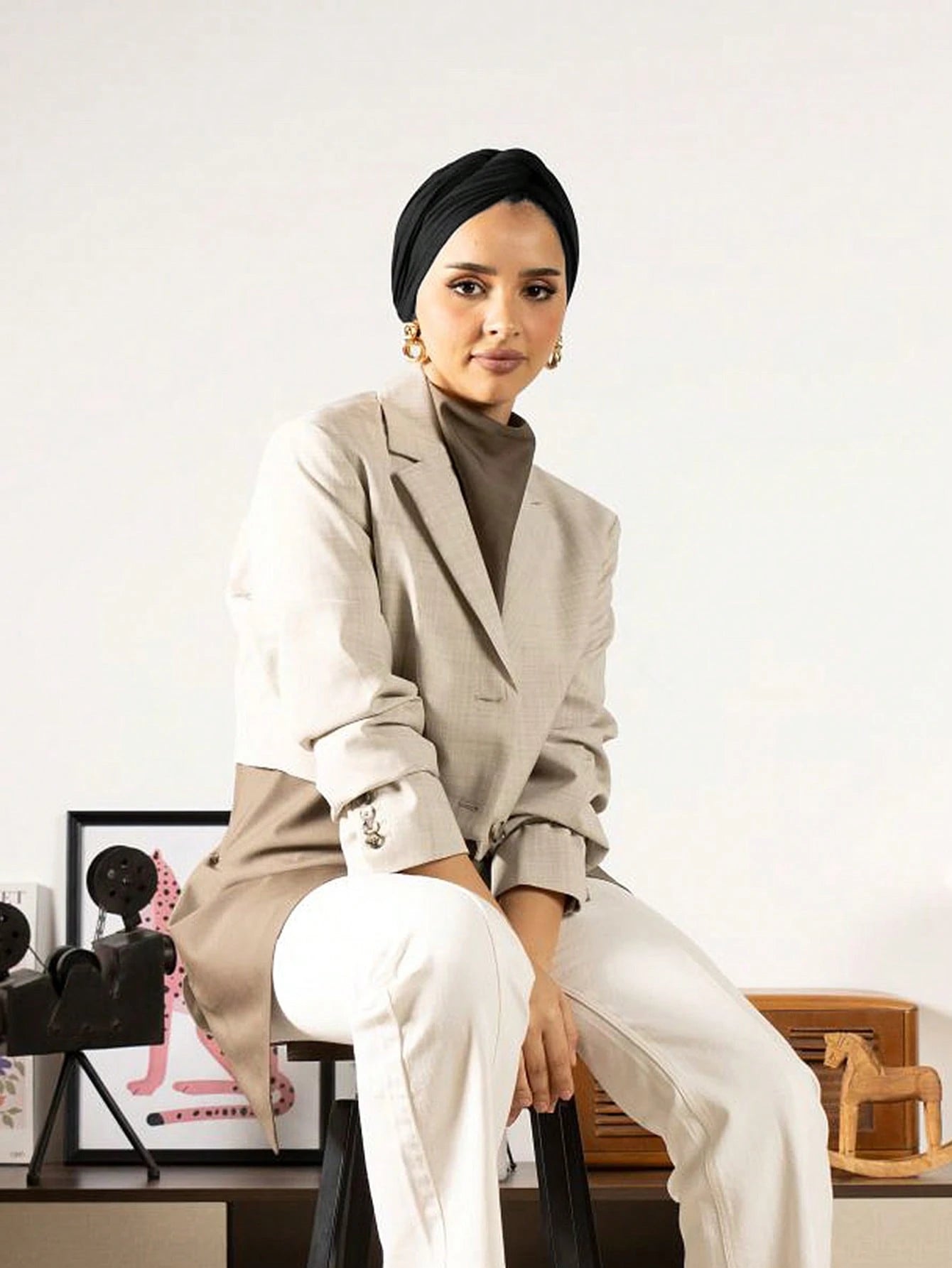 MY010 Multifunctional elastic solid color hijab