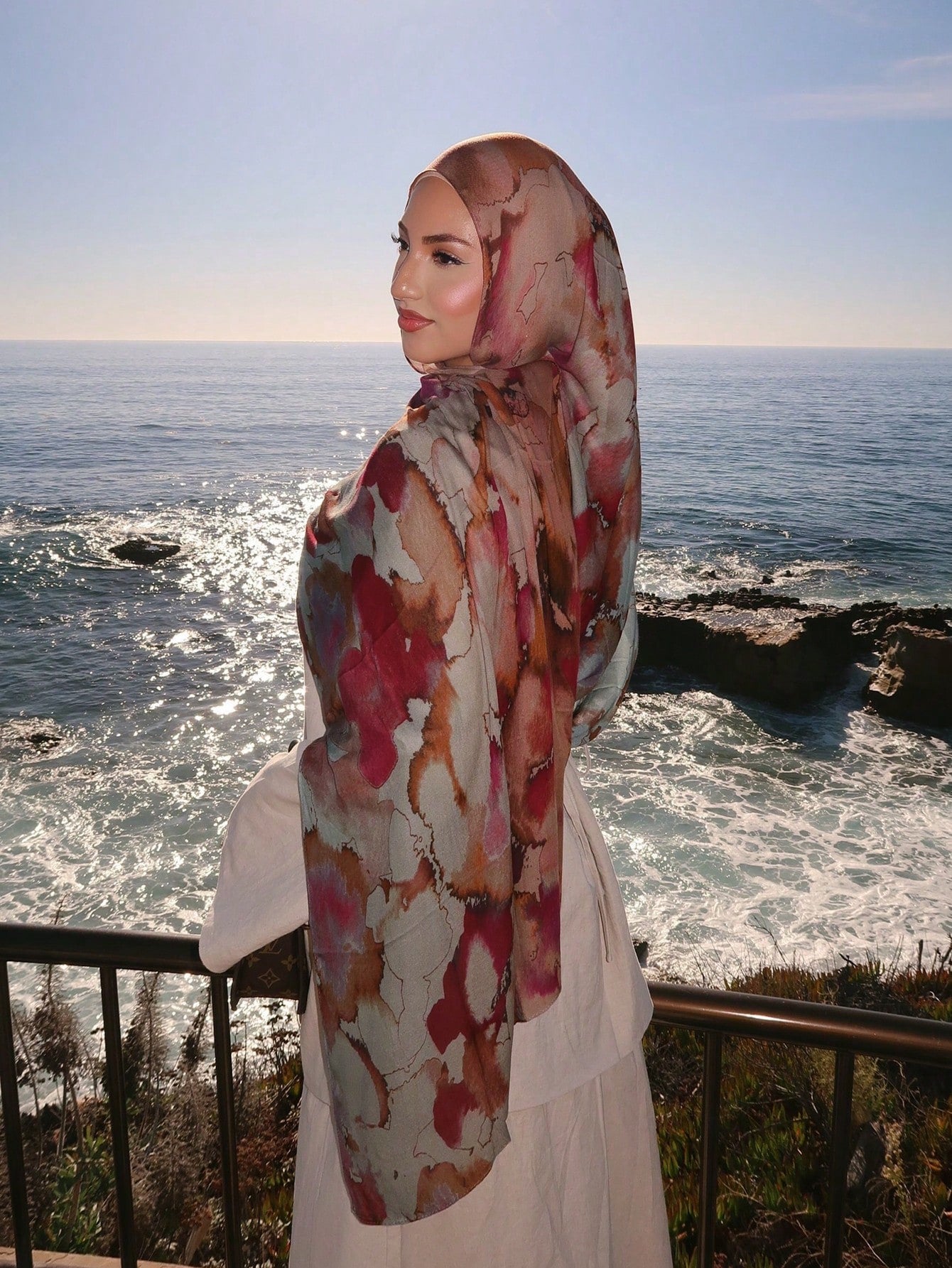 MY011 Modal floral print hijab
