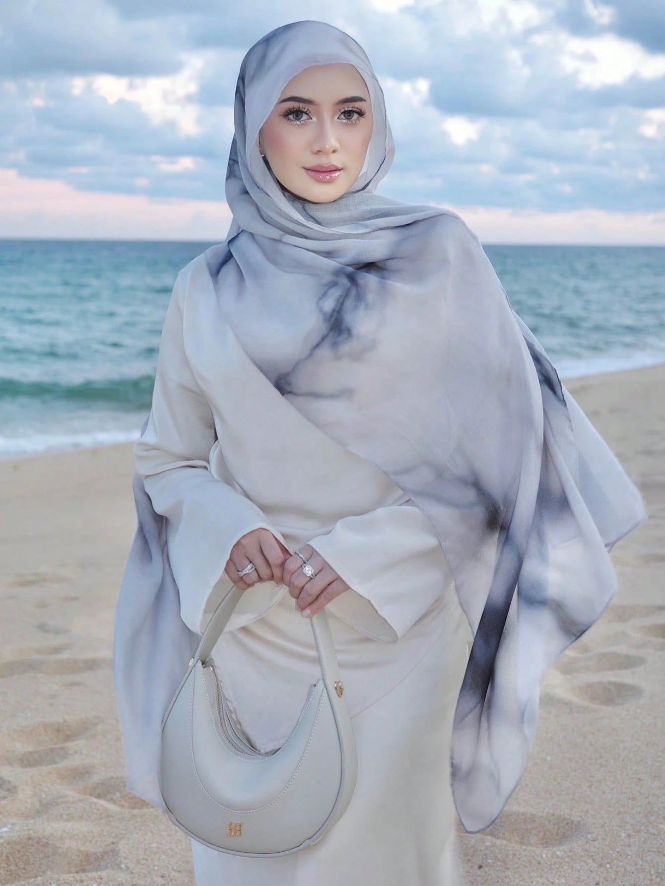 MY016 Bohemian style polyester-cotton printed hijab