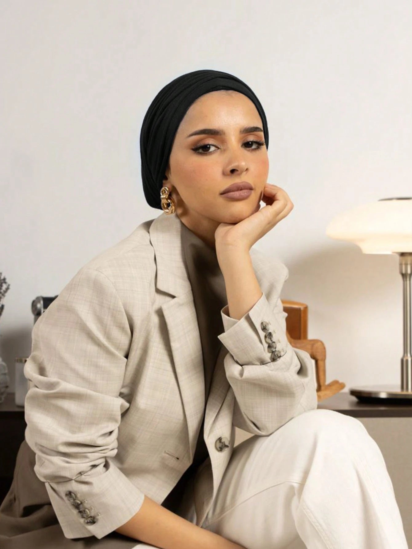 MY010 Multifunctional elastic solid color hijab