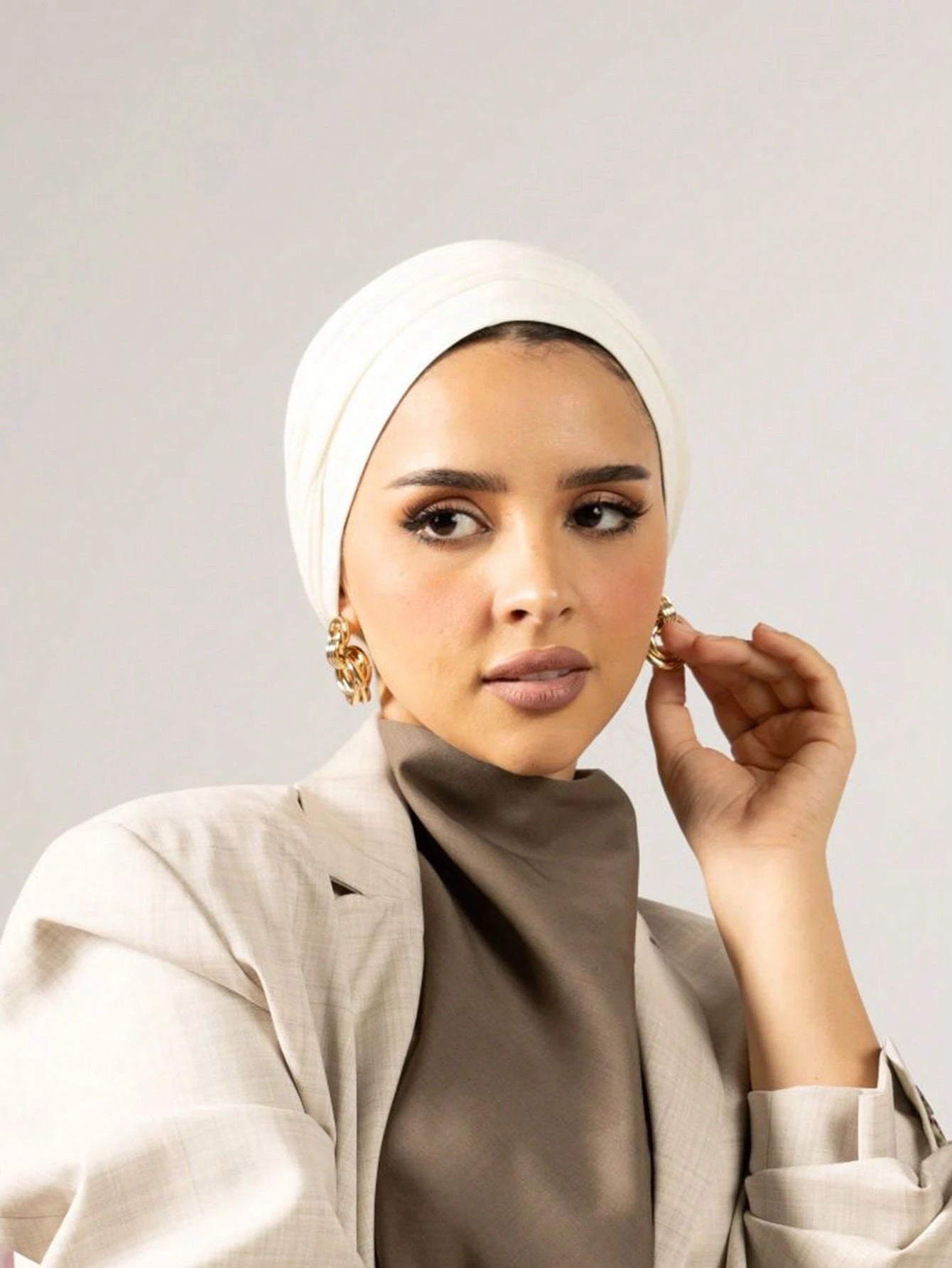 MY010 Multifunctional elastic solid color hijab