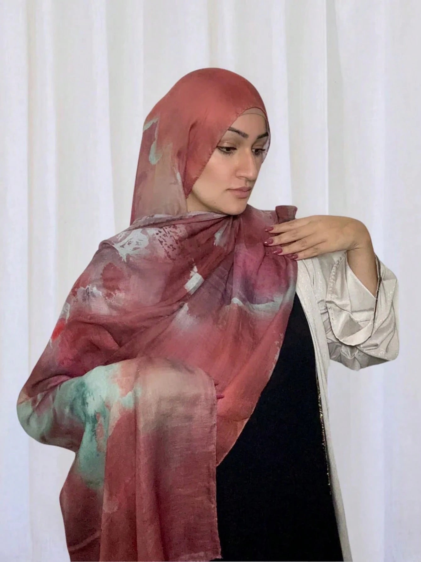 MY016 Bohemian style polyester-cotton printed hijab