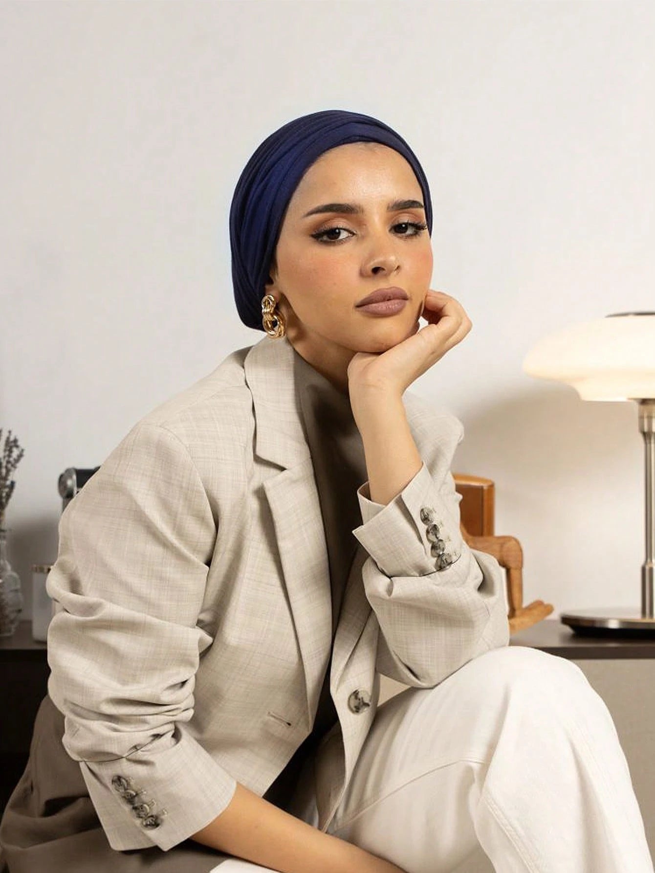 MY010 Multifunctional elastic solid color hijab
