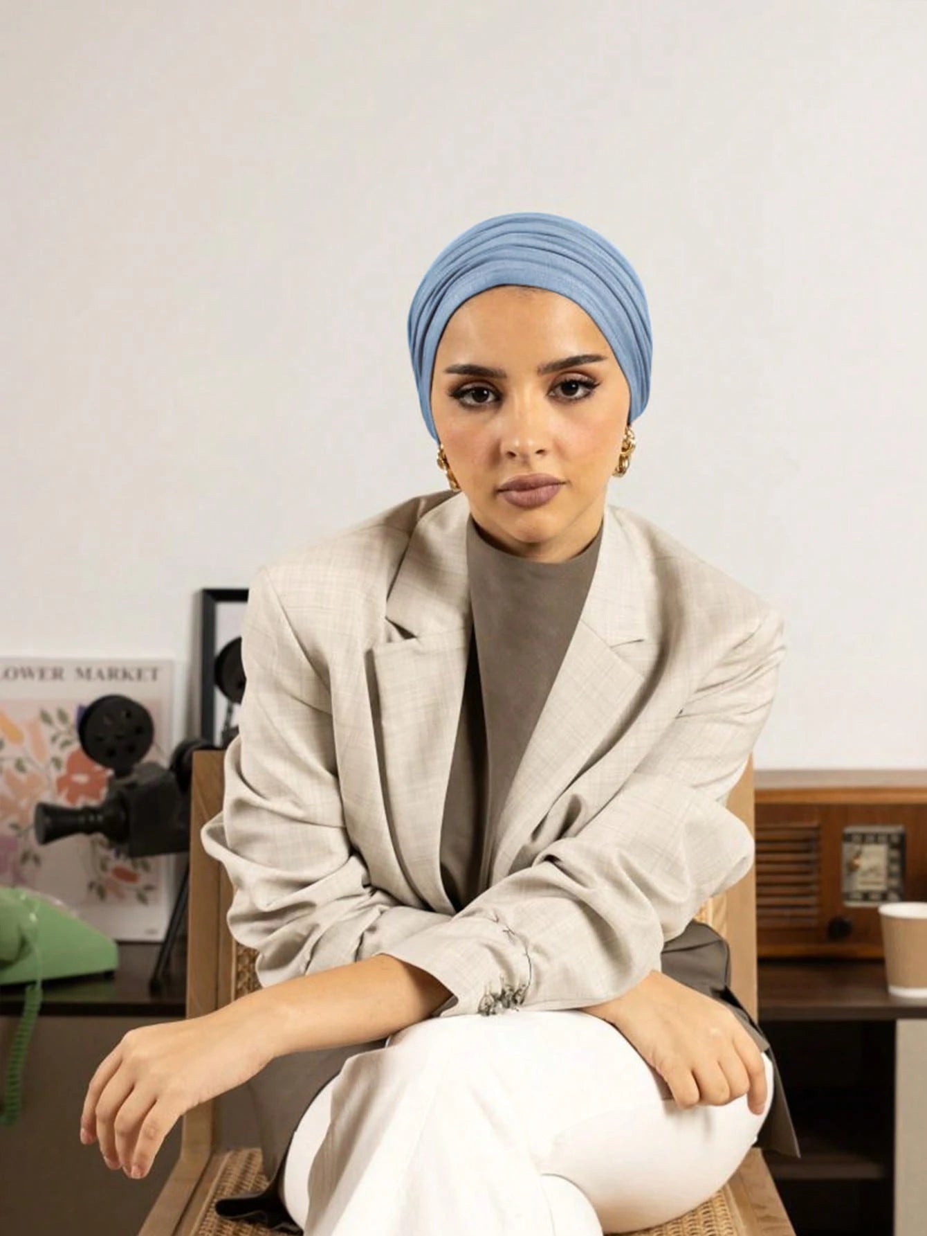 MY010 Multifunctional elastic solid color hijab