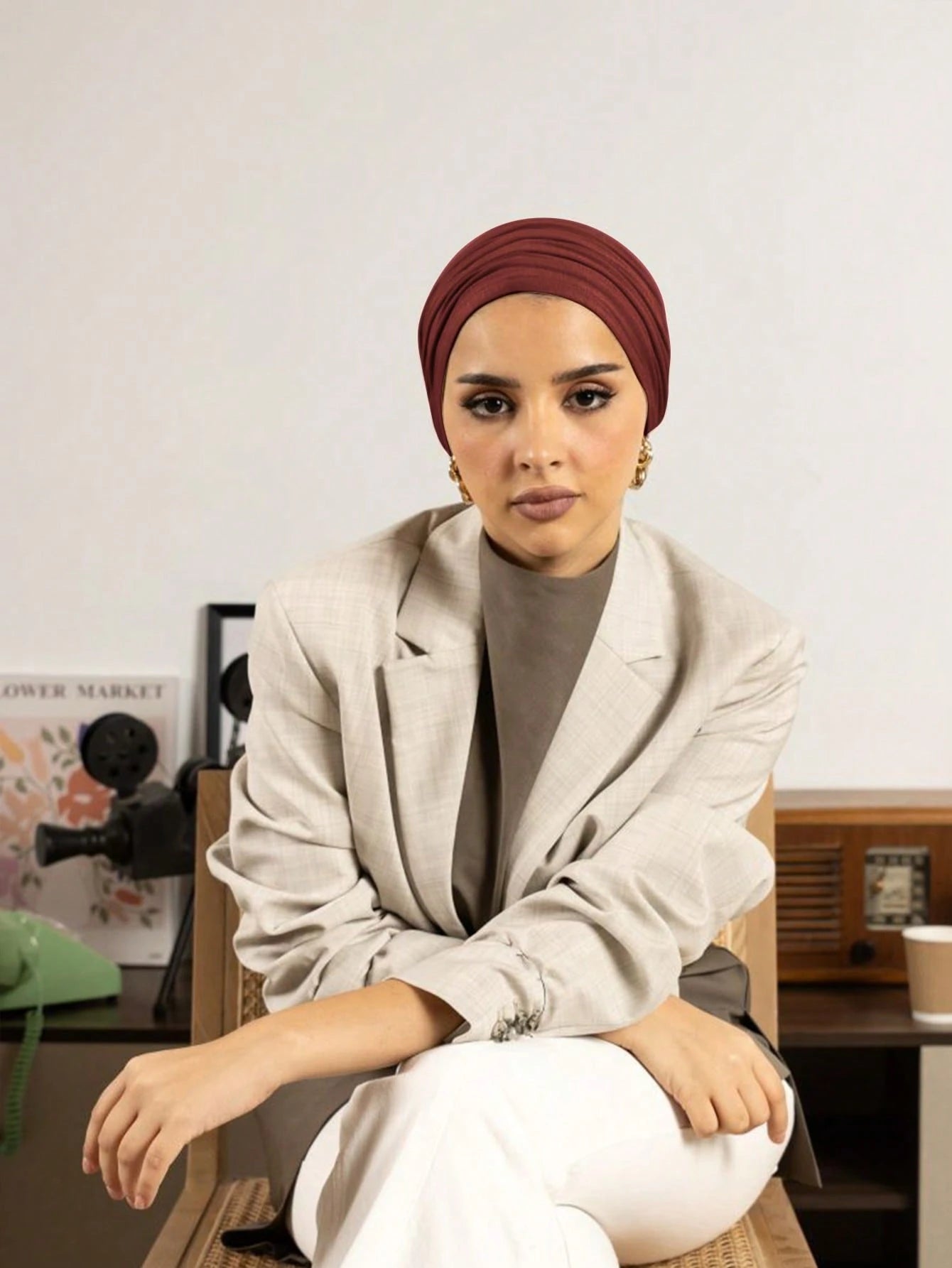 MY010 Multifunctional elastic solid color hijab