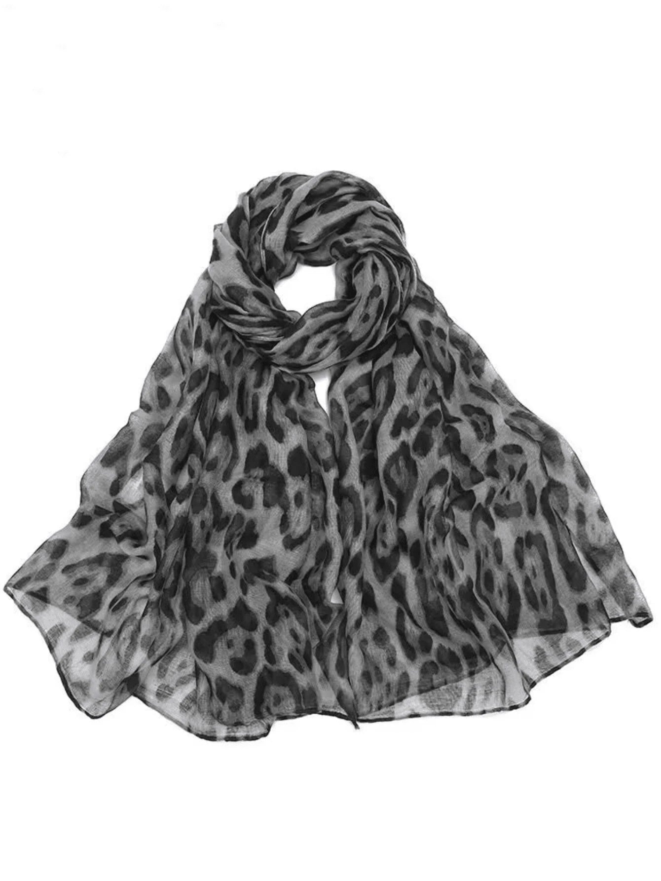 MY009 Polyester lightweight breathable leopard print hijab