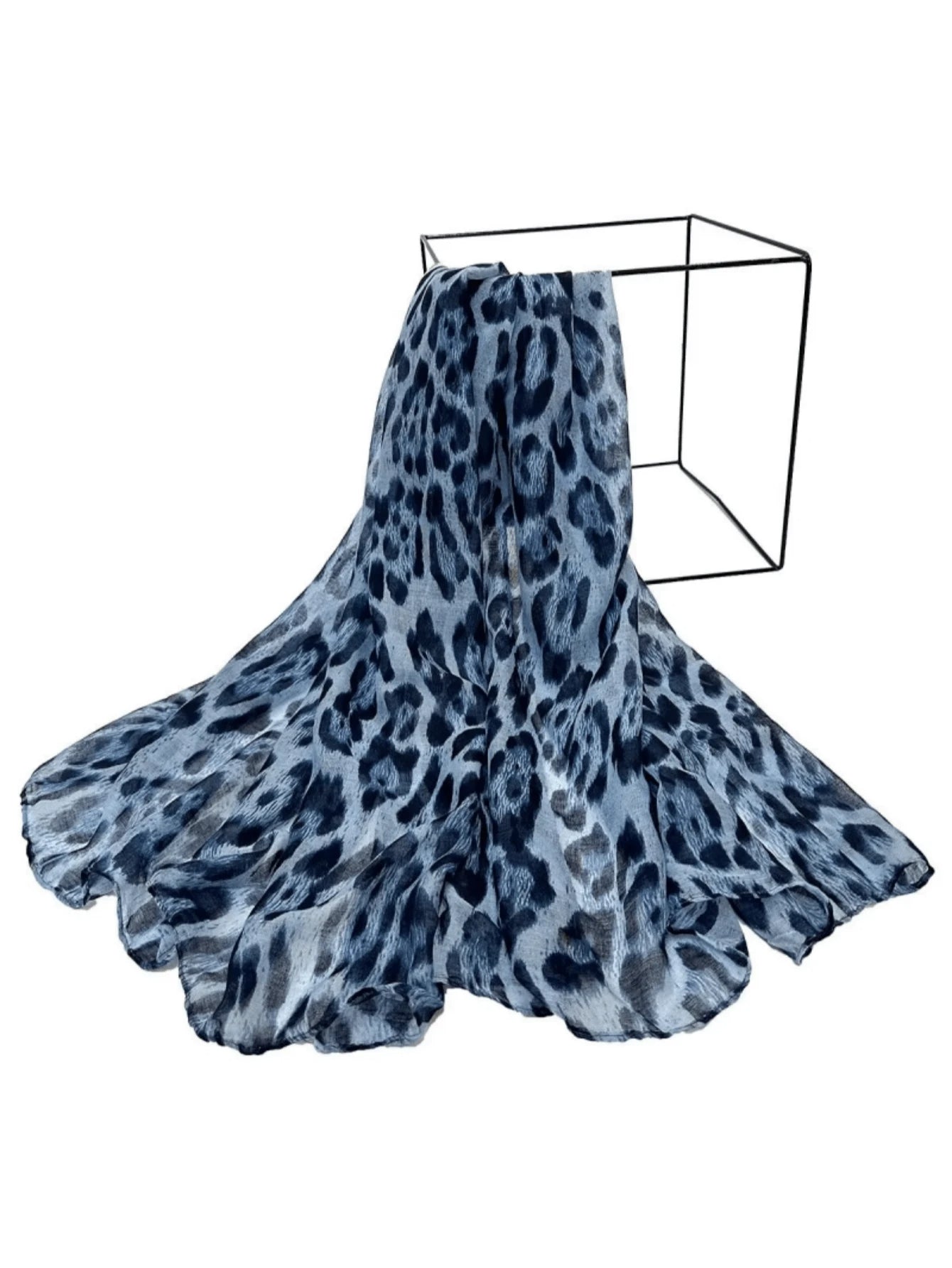 MY009 Polyester lightweight breathable leopard print hijab