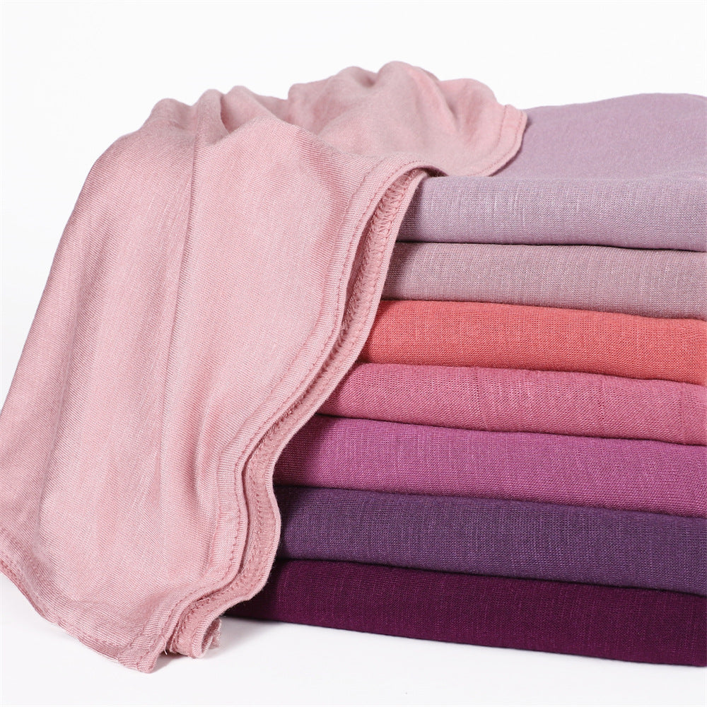 VS478 Popular jersey wide-edge modal long hijab - MinYang Fashion Apparel Accessory Manufacturer