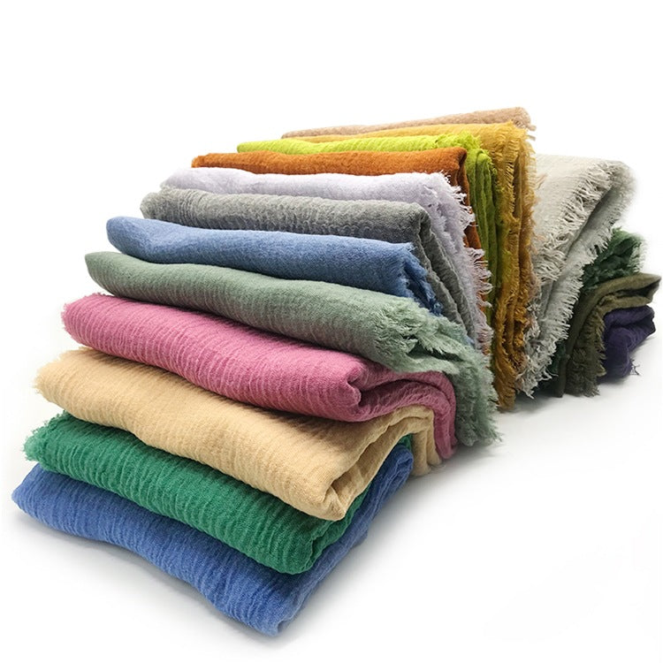 MSL090 plain color wholesale crinkle cotton hijab