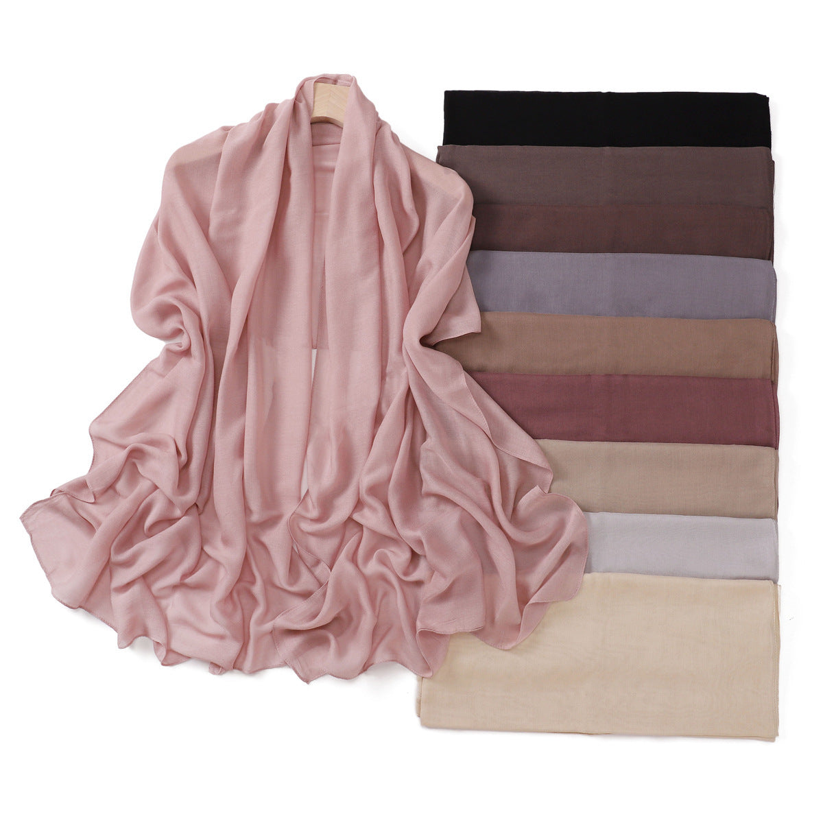 YZ229 70X175CM 10COLOR Single stitch modal cotton scarf hijab Rayon Viscose - MinYang Fashion Apparel Accessory Manufacturer