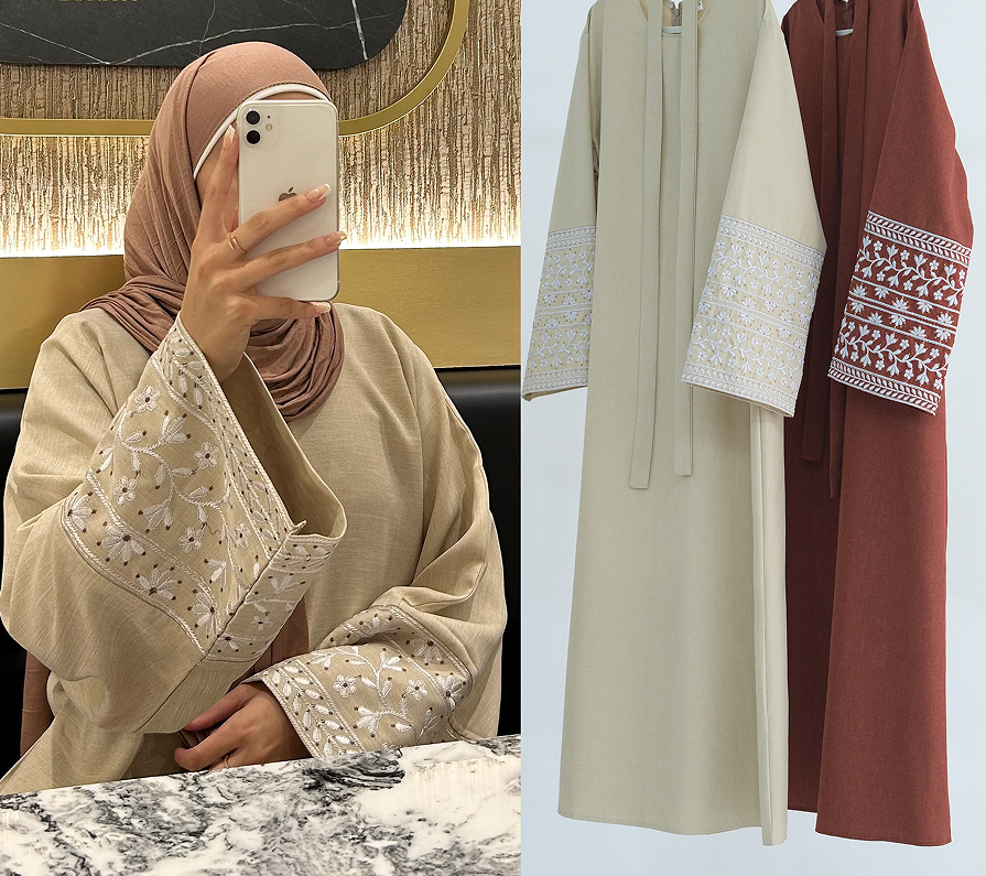 LR735 Dubai Middle East Turkish Dubai Embroidered Elegant Dress Robe