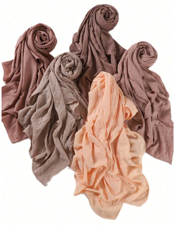 JSA167 Slightly stretchable cotton crepe-blend rayon scarf - MinYang Fashion Apparel Accessory Manufacturer