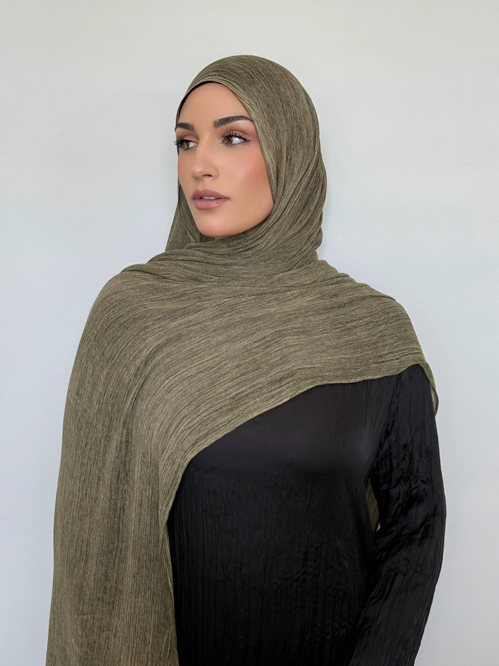 MYZ001 Textured Rayon Hijab with Tiny Fringes