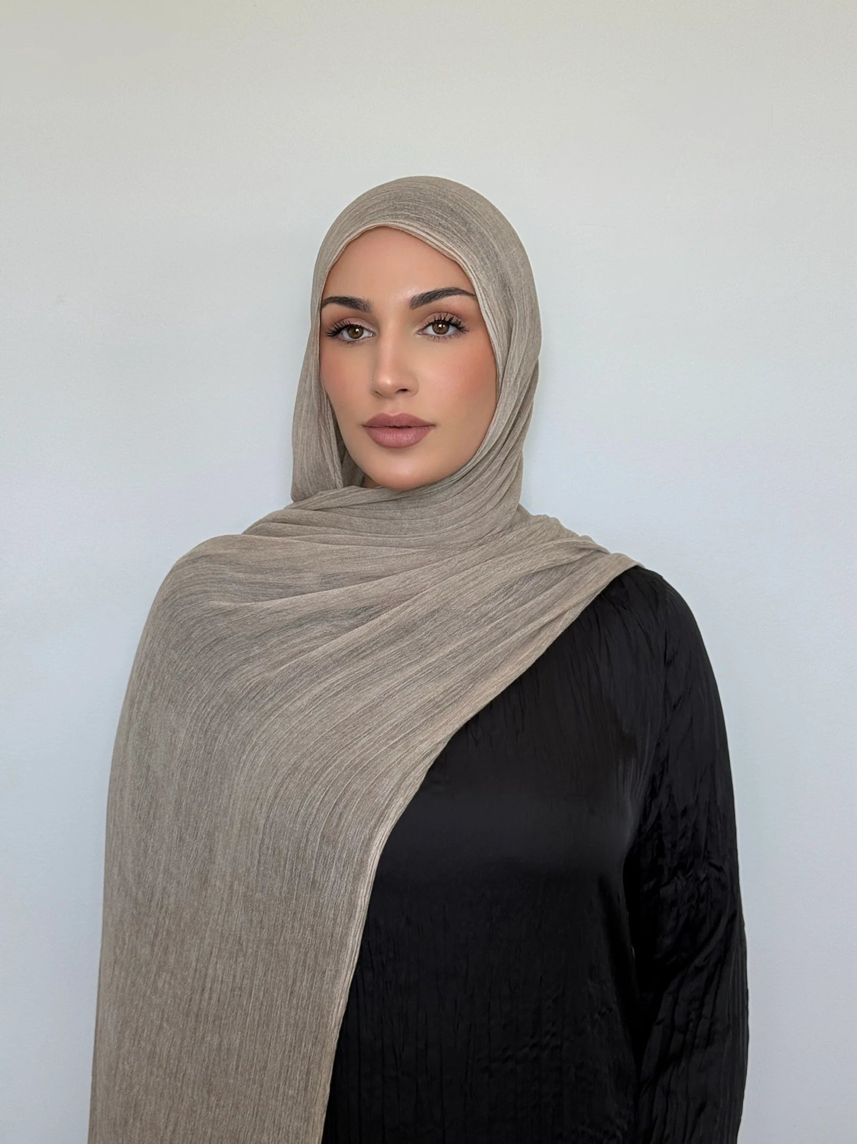 MYZ001 Textured Rayon Hijab with Tiny Fringes