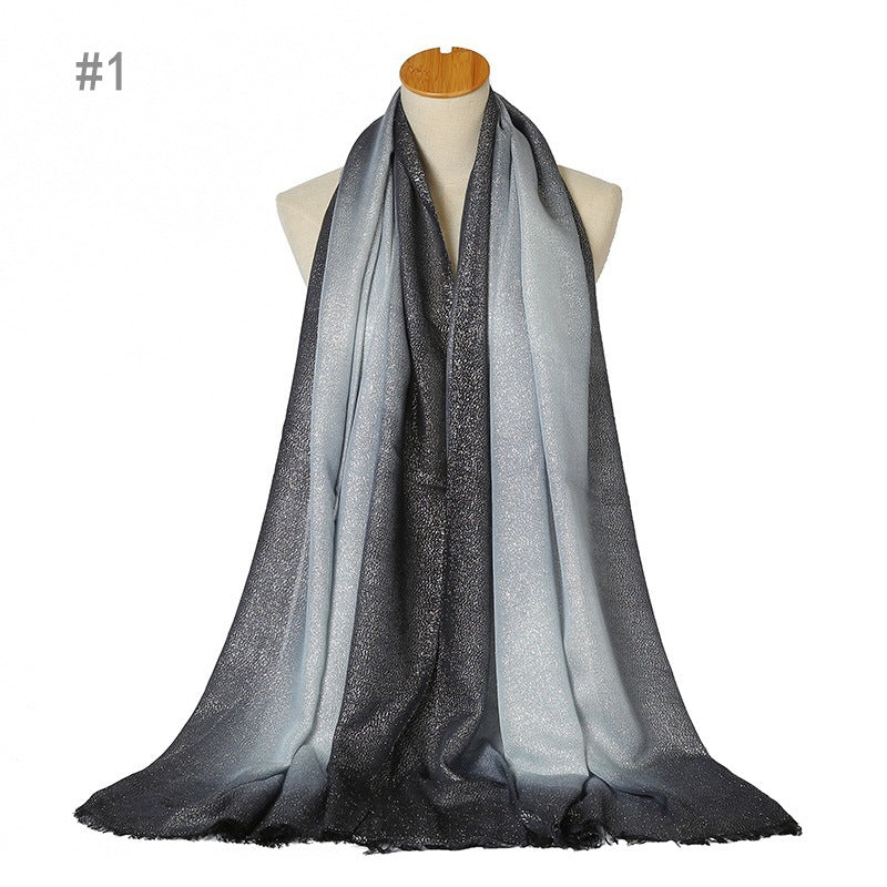 YZ07New style hand-painted short beard ladies scarf shawl plain color hijab - MinYang Fashion Apparel Accessory Manufacturer