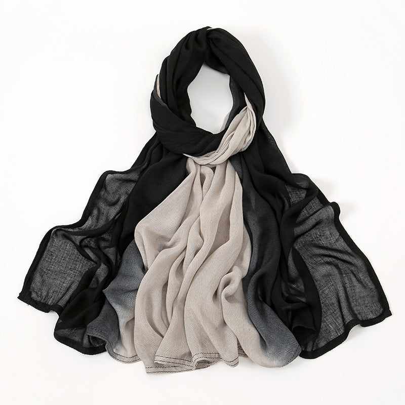VS812 Solid color gradient headscarf Solid color wide brim modal breathable scarf - MinYang Fashion Apparel Accessory Manufacturer