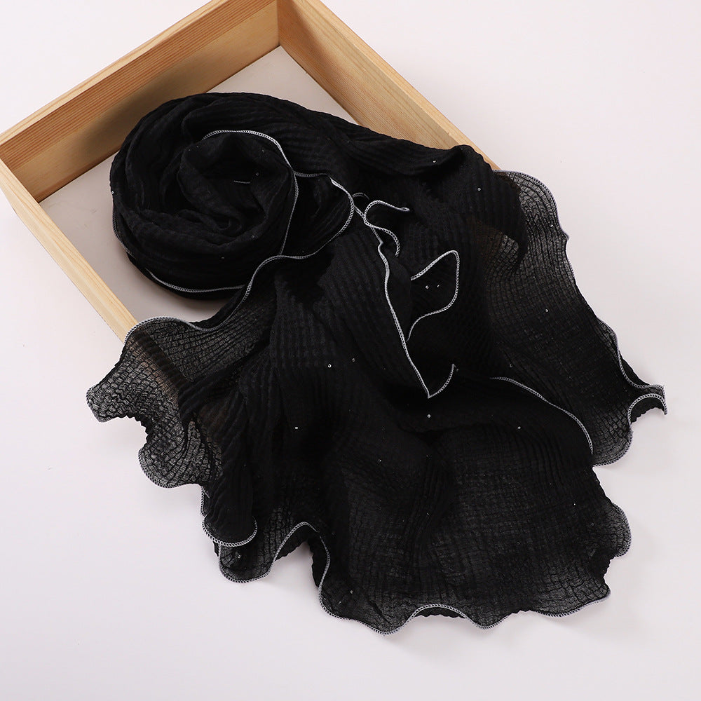 MSL377 Honeycomb wrinkled scarf - MOQ:2