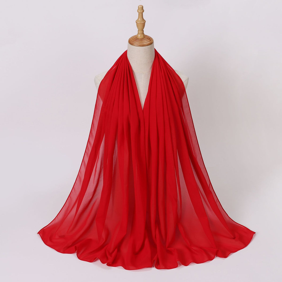 W-0062 Solid color pearl chiffon long scarf hijab veil scarf - MinYang Fashion Apparel Accessory Manufacturer