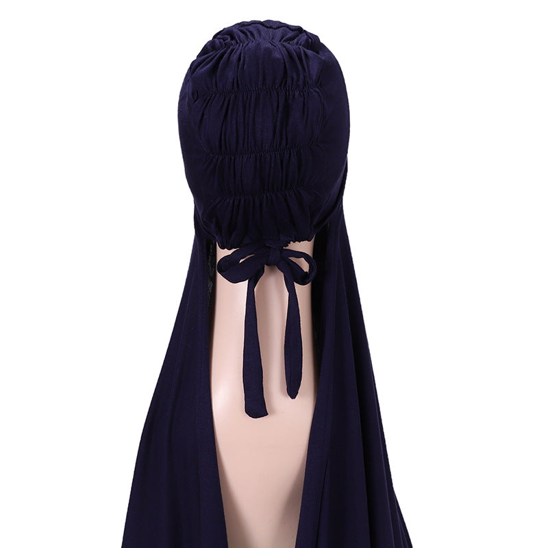 MSL283 Modal headband set with bottom hat and integrated scarf