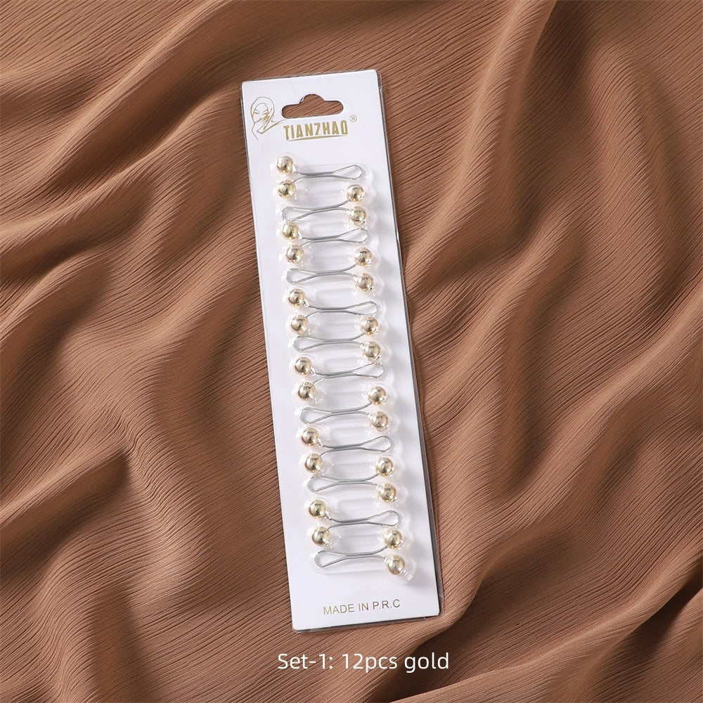 SP36 Colorful pearl U-shaped clip cover head pin(12 cards per pack)