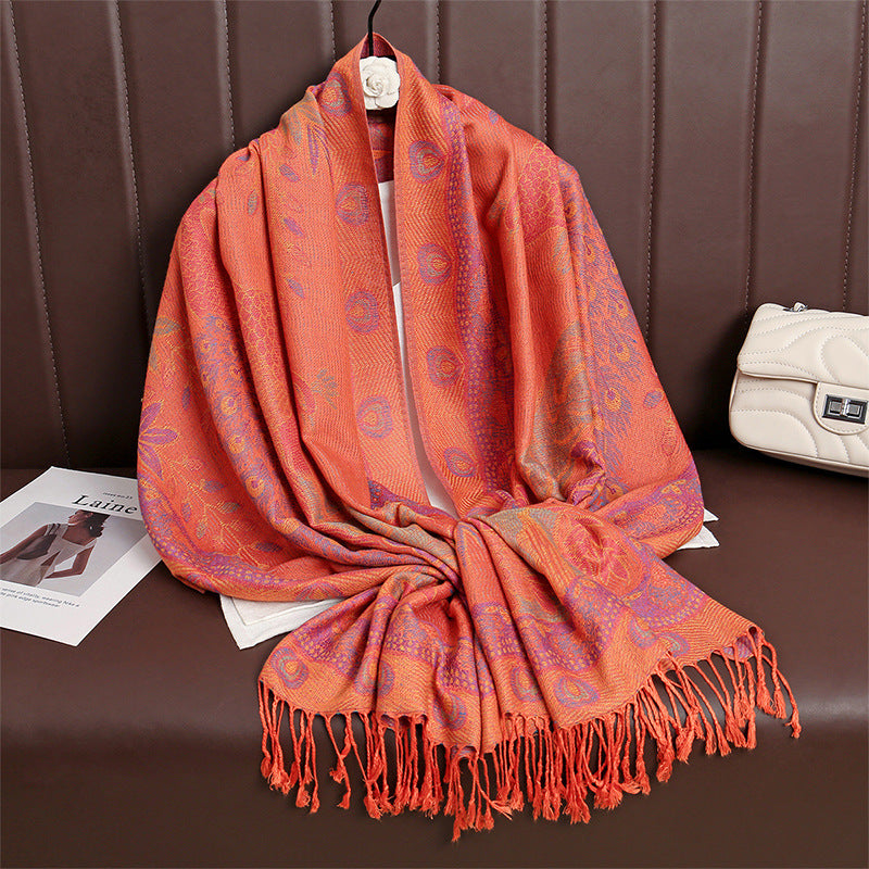 MY31 New Peacock Style Tassel Scarf - MinYang Fashion Apparel Accessory Manufacturer