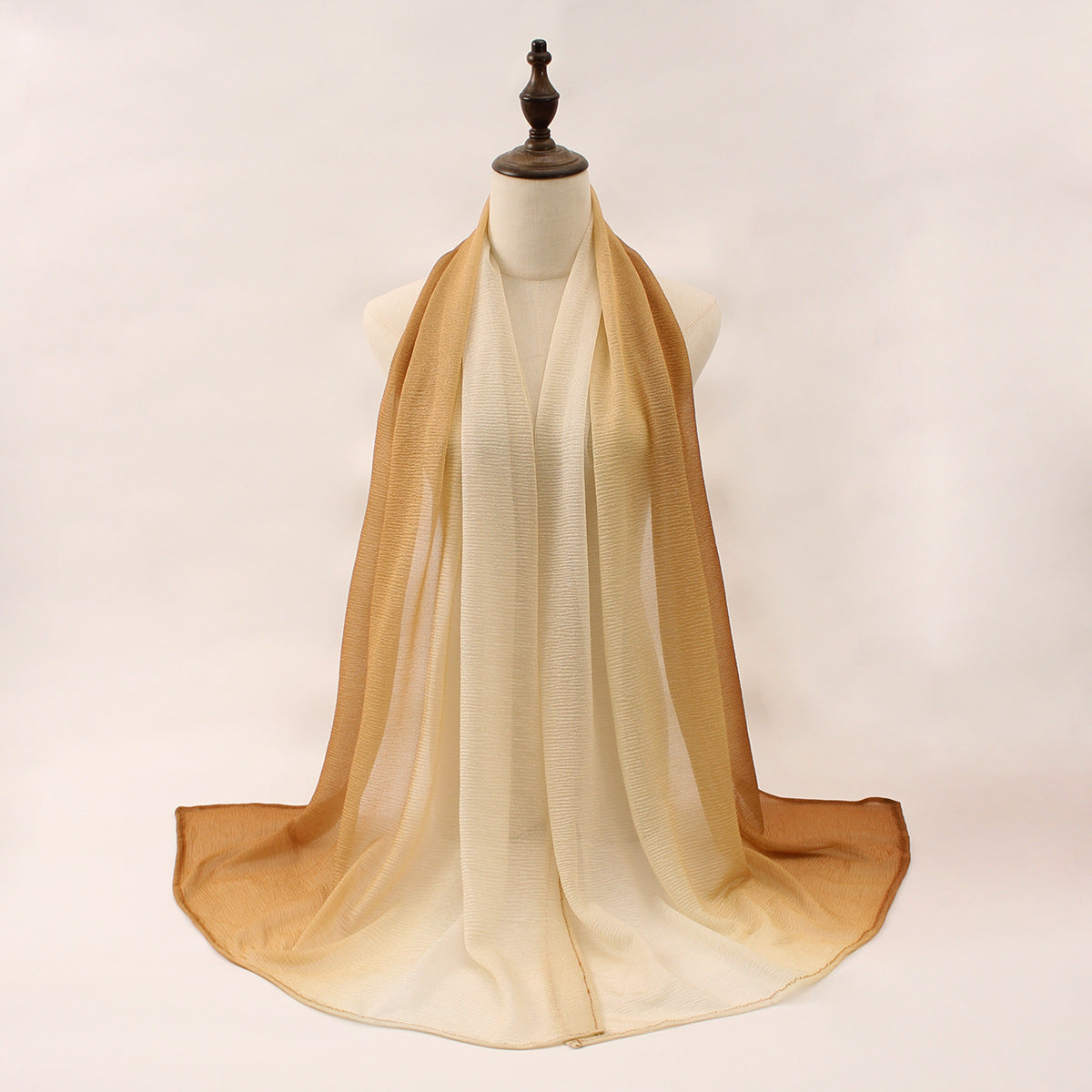 Z0A70004 Mercerized cotton colorblock thin hijab