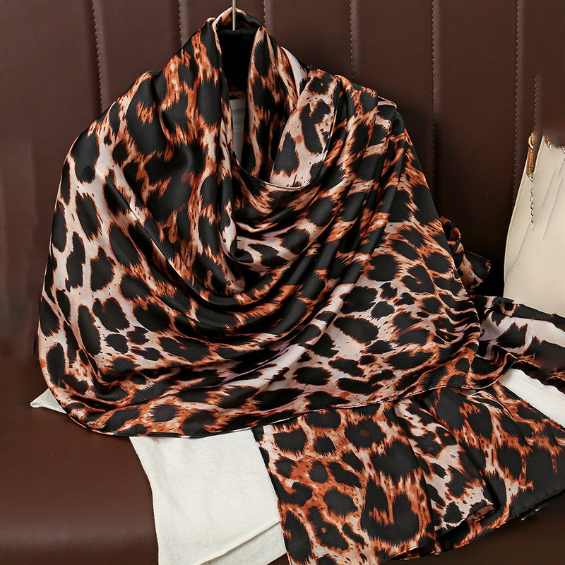 ZS242.ZS241 New satin leopard print shawl - MinYang Fashion Apparel Accessory Manufacturer