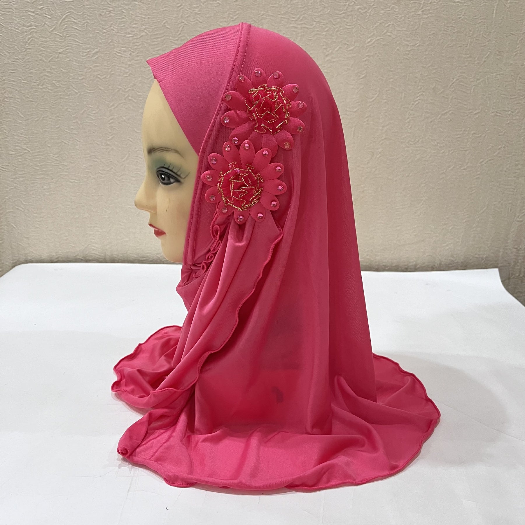 H081 Little girl's hijab hat child cap