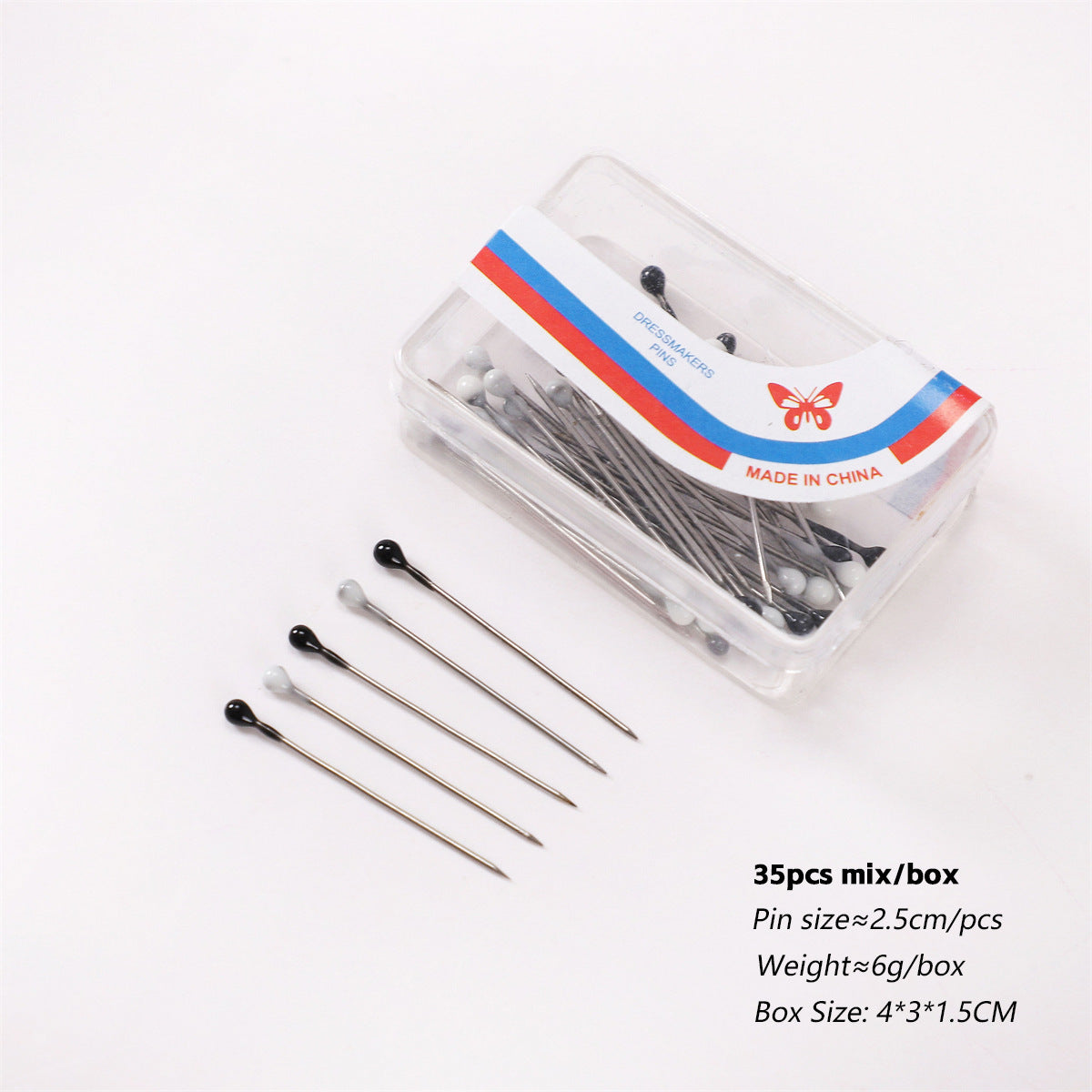 SP66 Simple and compact adjustable black and white color clothing positioning needle plastic needle  hijab  hijab/tudung  plain hijab  hijab pins - MinYang Fashion Apparel Accessory Manufacturer