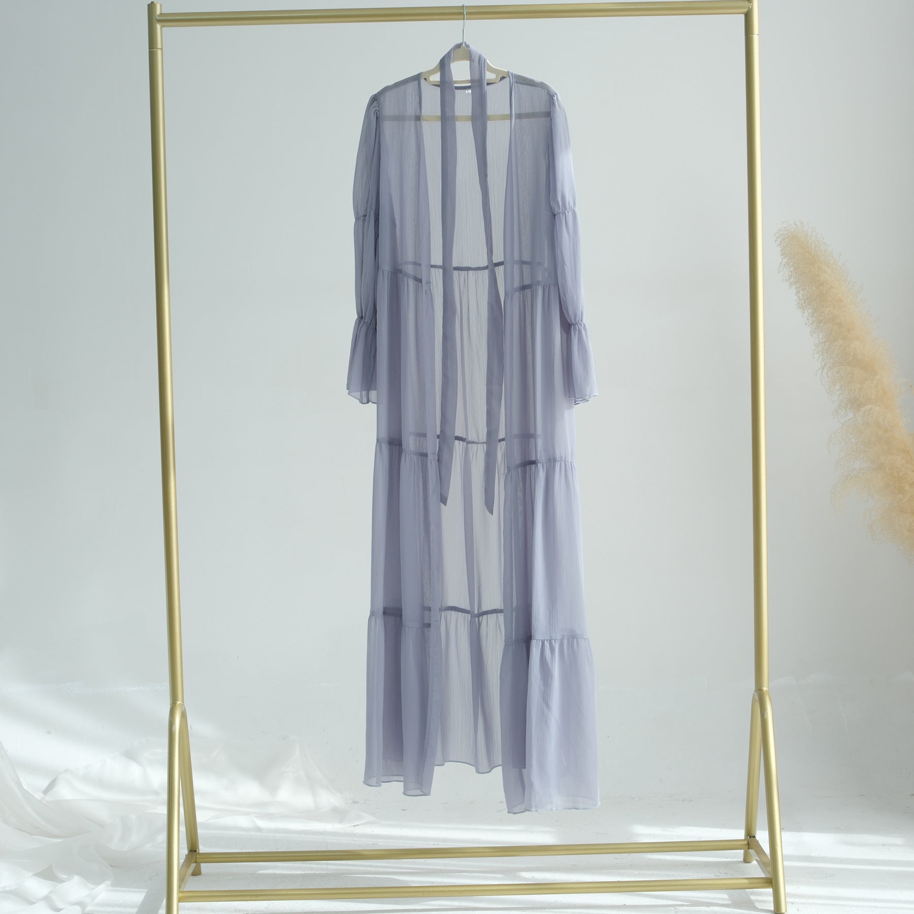 LR866+LR867 (abaya + hijab + underwear)Elegant Cardigan abaya