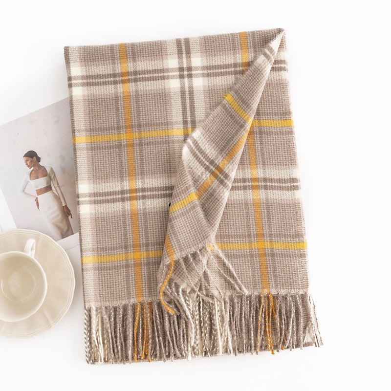 FH23-5421 lattice stripe winter scarf - MinYang Fashion Apparel Accessory Manufacturer
