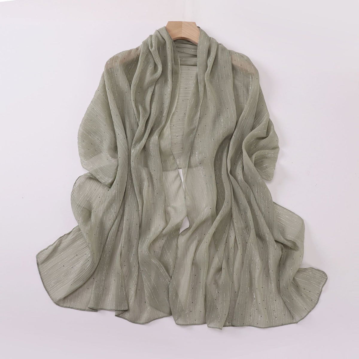 W-0310 Solid color wrinkled starry sky rhinestone long scarf - MinYang Fashion Apparel Accessory Manufacturer