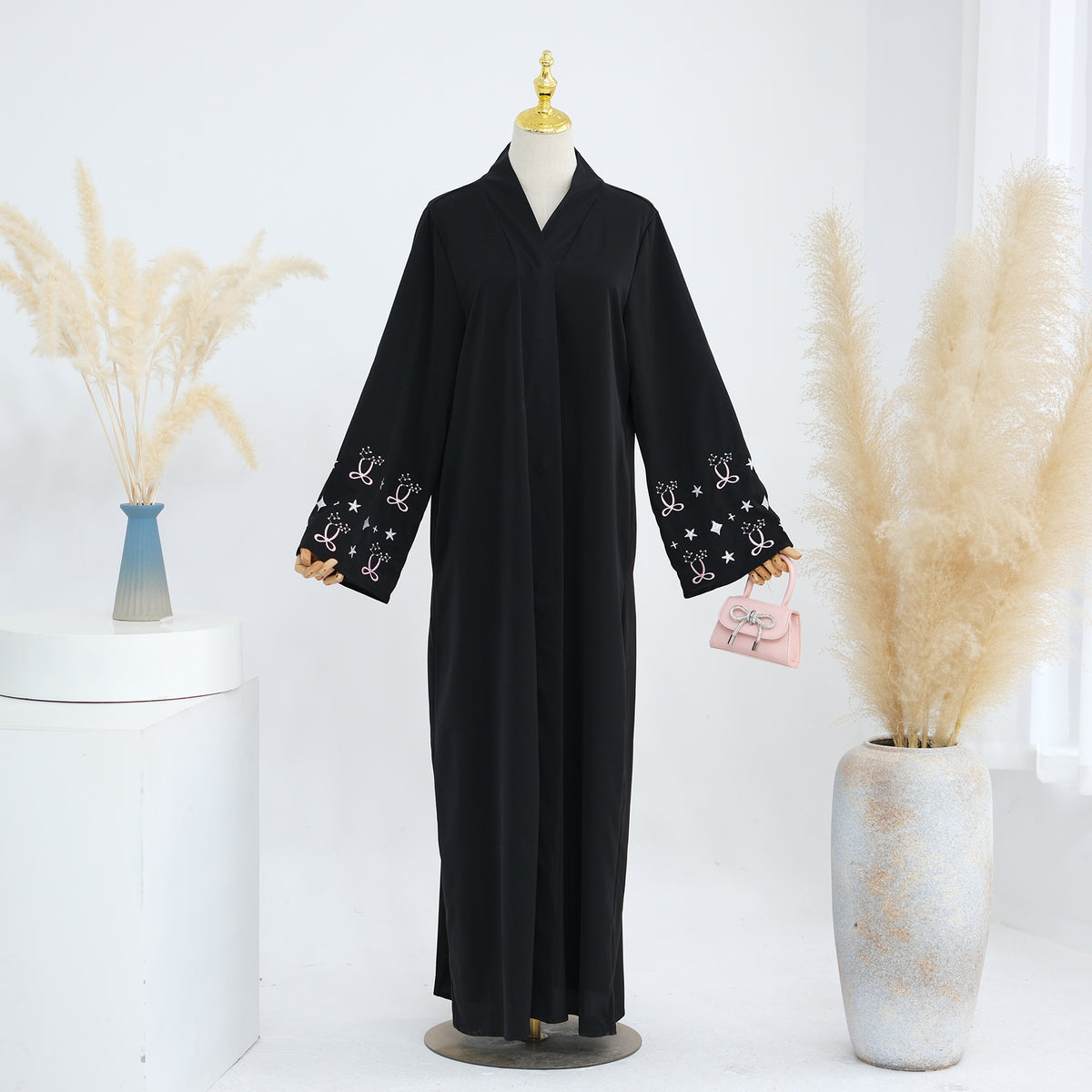 LR875 Dubai party exquisite embroidered dress Abaya - MinYang Fashion Apparel Accessory Manufacturer